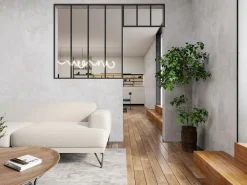 Vente-unique Cristalera estilo taller con travesaño, Ancho 120 x Alt. 130 + Ancho 73 x Alt. 40 cm, , BAYVIEW Negro Online