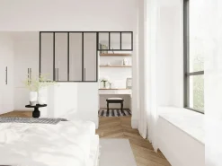 Cristalera estilo taller con travesaño, Ancho 120 x Alt. 105 + Ancho 73 x Alt. 40 cm, , BAYVIEW^Vente-unique New