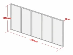 Vente-unique Cristalera taller de aluminio lacado y cristal esmerilado 150x105 cm negra BAYVIEW Negro New