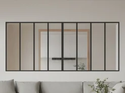Vente-unique Cristalera tipo taller de aluminio termolacado - 240x105 cm - - BAYVIEW Negro Clearance