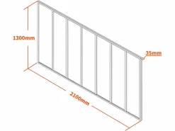 Cristalera tipo taller de aluminio termolacado - 210x130 cm - - BAYVIEW^Vente-unique Best