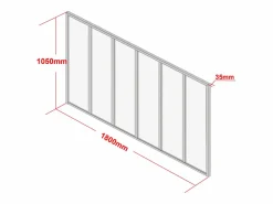 Vente-unique Cristalera tipo taller de aluminio termolacado y cristal esmerilado 180x105 cm BAYVIEW Negro Best