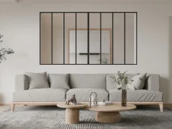 Cristalera tipo taller de aluminio termolacado - Ancho 240 x Alt. 130 cm - - BAYVIEW^Vente-unique Outlet