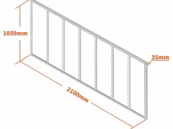 Vente-unique Cristalera Interior|Cristalera tipo taller de aluminio termolacado - 210x105 cm - - BAYVIEW