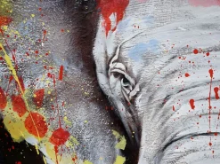 Cuadro al óleo Elefante -H25 pintado a mano, 150x100cm^MCW Hot