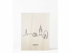 DECOWOOD Cuadro de madera London Skyline Multicolor New