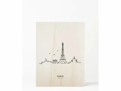 DECOWOOD Cuadro de madera Paris Skyline Multicolor Best