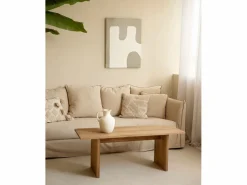 DECOWOOD Cuadro decorativo sobre lienzo de algodón con marco de madera marrón claro pintado artesanalmente con pintura al oleo de 80x100cm - KIKA - Multicolor Discount