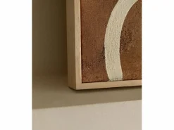 DECOWOOD Cuadro|Cuadro decorativo sobre lienzo de algodón con marco de madera marrón oscuro pintado artesanalmente con pintura al oleo de 60x80cm - SILVANA -