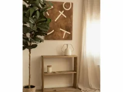DECOWOOD Cuadro|Cuadro decorativo sobre lienzo de algodón con marco de madera marrón oscuro pintado artesanalmente con pintura al oleo de 60x80cm - SILVANA -
