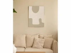 DECOWOOD Cuadro decorativo sobre lienzo de algodón con marco de madera negro pintado artesanalmente con pintura al oleo de 60x80cm - VARO - Multicolor Discount