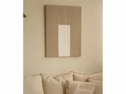 DECOWOOD Cuadro|Cuadro decorativo sobre lienzo de lino con marco de madera marrón claro pintado artesanalmente con pintura al oleo de 60x80cm - MAYA -