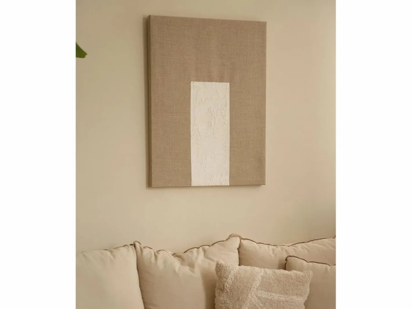 DECOWOOD Cuadro|Cuadro decorativo sobre lienzo de lino con marco de madera marrón claro pintado artesanalmente con pintura al oleo de 60x80cm - MAYA -