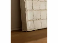 DECOWOOD Cuadro decorativo sobre lienzo de algodón con marco de madera blanco pintado artesanalmente con pintura al oleo de 100x150cm - JAN - Beige New
