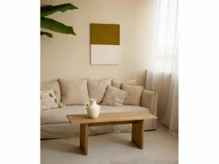 DECOWOOD Cuadro decorativo sobre lienzo de algodón con marco de madera marrón claro pintado artesanalmente con pintura al oleo de 100x150cm - MARINA - Multicolor New