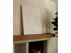 Cuadro decorativo sobre lienzo de algodón con marco de madera marrón oscuro pintado artesanalmente con pintura al oleo de 100x150cm - LEO -^DECOWOOD New