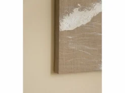 DECOWOOD Cuadro|Cuadro decorativo sobre lienzo de lino con marco de madera negro pintado artesanalmente con pintura al oleo de 80x100cm - ADRIANA -