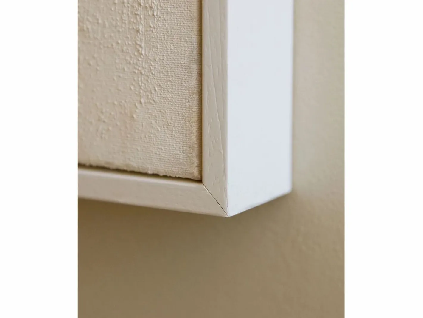 DECOWOOD Cuadro|Cuadro decorativo sobre lienzo de algodón con marco de madera blanco pintado artesanalmente con pintura al oleo de 100x150cm - MISIA -