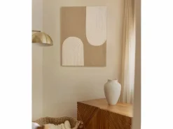 DECOWOOD Cuadro|Cuadro decorativo sobre lienzo de lino con marco de madera negro pintado artesanalmente con pintura al oleo de 80x100cm - NIKI -