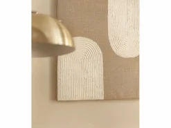 DECOWOOD Cuadro|Cuadro decorativo sobre lienzo de lino con marco de madera negro pintado artesanalmente con pintura al oleo de 80x100cm - NIKI -