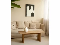 Cuadro decorativo sobre lienzo de algodón con marco de madera marrón oscuro pintado artesanalmente con pintura al oleo de 60x80cm - KIKA -^DECOWOOD New