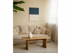 DECOWOOD Cuadro|Cuadro decorativo sobre lienzo de algodón con marco de madera marrón oscuro pintado artesanalmente con pintura al oleo de 60x80cm - MARINA -