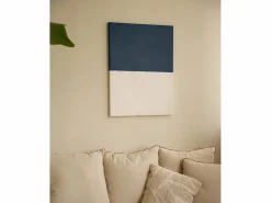DECOWOOD Cuadro|Cuadro decorativo sobre lienzo de algodón con marco de madera marrón oscuro pintado artesanalmente con pintura al oleo de 60x80cm - MARINA -
