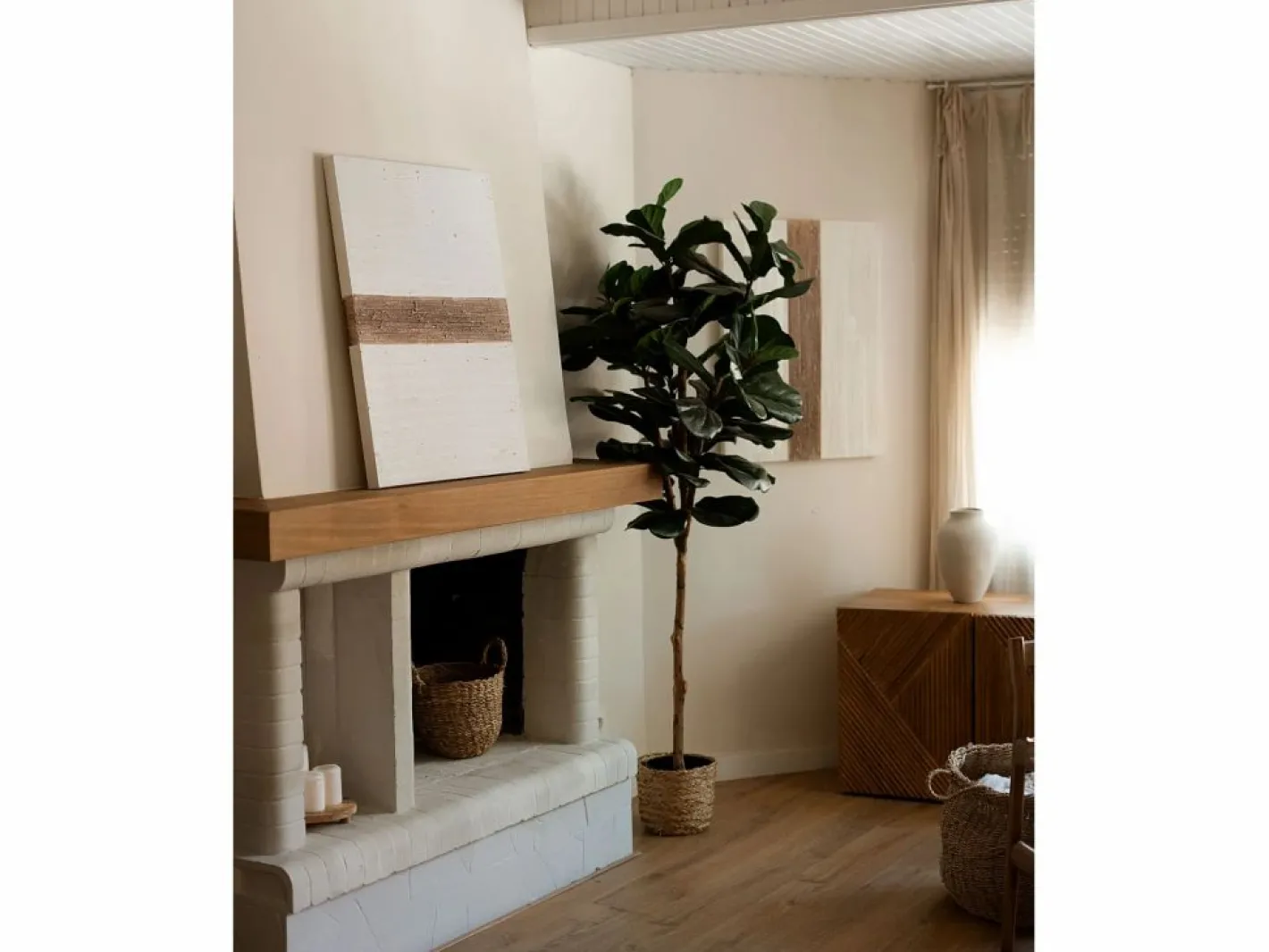 Cuadro decorativo sobre lienzo de algodón con marco de madera negro pintado artesanalmente con pintura al oleo de 100x150cm - BRISA -^DECOWOOD Online