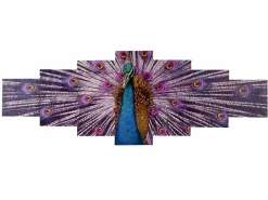 MCW Cuadro en lienzo H375 XL Pavo real (7 unid.), Pavo real Multicolor Discount
