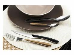 Cubertería de 24 piezas Eclat Nature Madera Negra - Estilo Escandinavo^Amefa