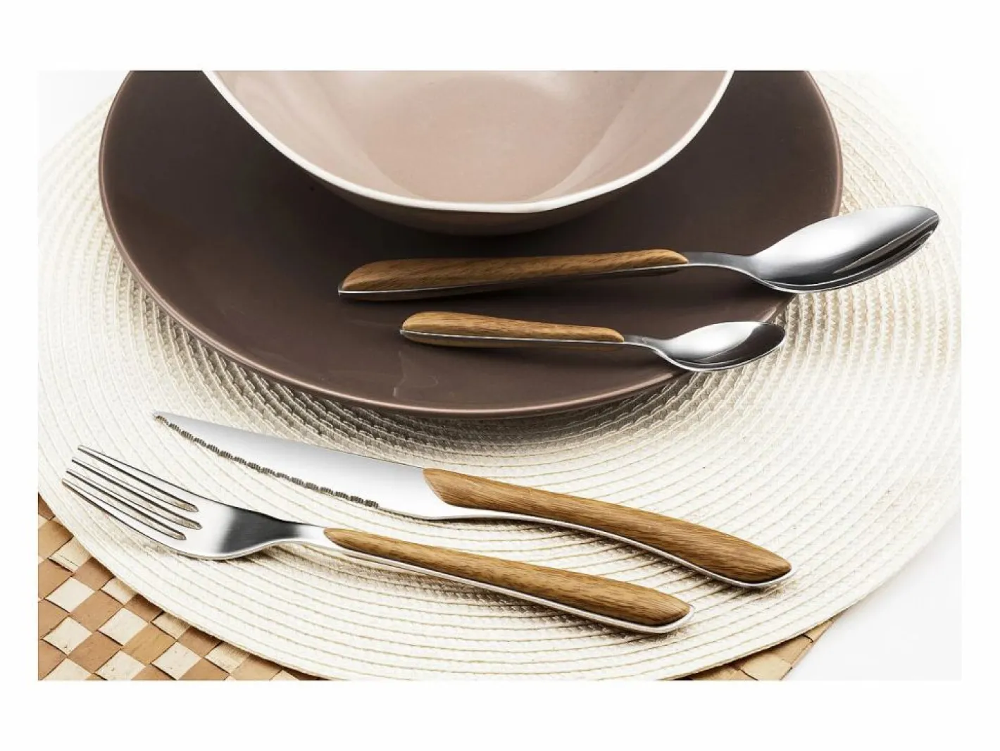 Cubertería de 24 piezas Eclat Nature en madera clara para 6 personas^Amefa Sale