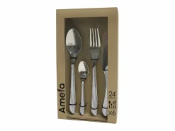 Cubertería Eclat Nature de 24 piezas en madera gris para 6 personas^Amefa