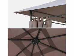 Sweeek Cubierta de pérgola elusa 3x3m pardo Gris antracita Outlet