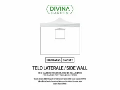 Cubierta lateral blanca impermeable de 3x2 m con ventana para carpa plegable Market-Pro^ Online