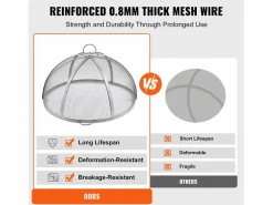 Materiales Y Utensilios De Cocina|Cubierta SucceBuy de Protección Antichispas para Hogar Redondo de Leña de 76.2cm en Acero Inoxidable, Accesorios Redondos para Anillo de Hogar al Aire Libre