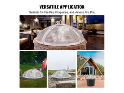 Cubierta SucceBuy de Protección Antichispas de 50.8cm, Cubierta de Acero Robusto Reforzado, Cubierta de Hogar al Aire Libre con Parte Superior de Apertura Fácil Plateado Best