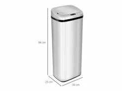 Cubo De Basura Para Cocina|Cubo de basura automático con sensor, acero inoxidable, 50L, diseño moderno (33x25x84 cm)