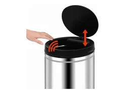 Helloshop26 Cubo De Basura Para Cocina|Cubo de basura automático con sensor de acero inoxidable de 60 litros color plata 02_0006113