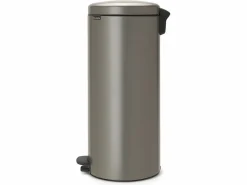 Cubo de Basura con Pedal NewIcon 30L Platinum Código G Metálico 30L Cierre Silencioso Antiolor^Brabantia Hot