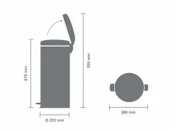 Brabantia Cubo de Basura con Pedal NewIcon Mate 30L Negro New