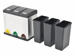 Helloshop26 Cubo De Basura Para Cocina|Cubo de basura de acero inoxidable de 46 x 26,5 x 39,5 cm 24 litros 02_0006060