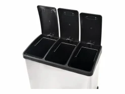 Helloshop26 Cubo De Basura Para Cocina|Cubo de basura de acero inoxidable de 46 x 26,5 x 39,5 cm 24 litros 02_0006060