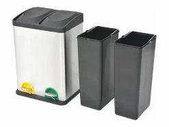 Helloshop26 Cubo de basura de acero inoxidable 36 litros 02_0006100 Gris Discount