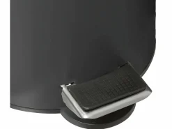 Five Cubo de Basura de Baño de Metal y Bambú 3L con Cierre Suave y Silencioso Gris