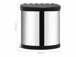 Cubo de basura de cocina integrado de acero inoxidable 8 litros 02_0006084^Helloshop26 Hot