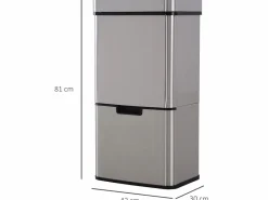 Homcom Cubo De Basura Para Cocina|Cubo de basura 42x30x81cm