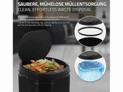 ML-DESIGN Cubo De Basura Para Cocina|Cubo de basura 30L papelera con sensor movimiento cesta con pantalla LED