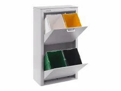Don Hierro Cubo de basura para la cocina - Cubo de reciclaje - 4 compartimentos de 20L - CUBEK Gris