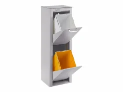 Don Hierro Cubo de basura para la cocina - Cubo de reciclaje - 2 compartimentos de 20L - CUBEK Gris