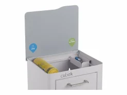 Don Hierro Cubo de basura para la cocina - Cubo de reciclaje - 2 compartimentos de 20L - CUBEK Gris